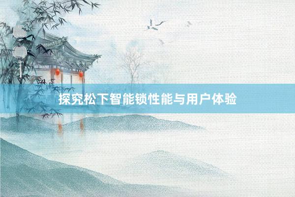 探究松下智能锁性能与用户体验